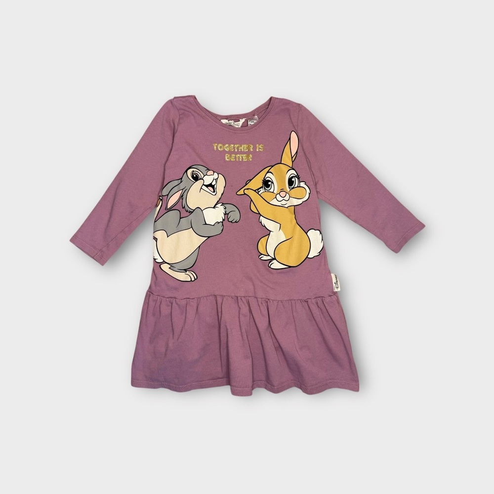 H&M x Disney Bambi Bunny Graphic Purple Dress